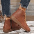 thumbnail image 4 of Joykidd Women's Flat Ankle Boots Faux Leather Low Heel Lace-Up Short Booties with Side Zipper for Casual Outings Daily Work, 4 of 10