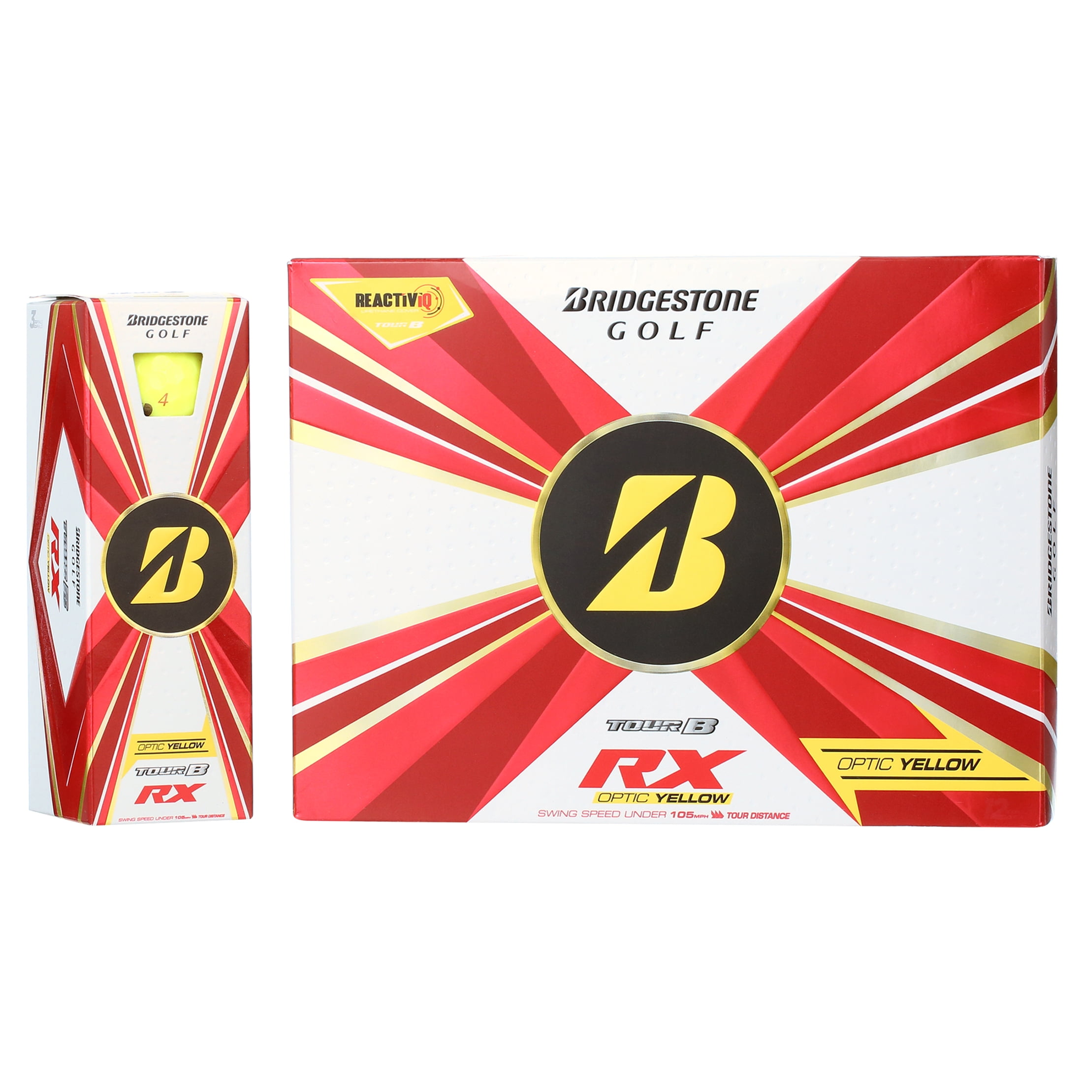 (2 pack) Bridgestone Tour B RX 2022 Golf Balls-Dozen Yellow