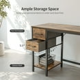 thumbnail image 5 of Banti 40" Modern Computer Desk with Drawers and Shelf, Reversible Storage, Small Study Table for Home Office, Bedroom or Dorm, Rustic Brown, 5 of 8