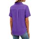 thumbnail image 5 of Camisas de Manga Larga para las Mujeres Suelto Ajuste Solapa Botón de Manga Corta Imitación Túnica de Lino, Camisas de Manga Larga para las Mujeres Bajo Scrubs Blusa Casual, 5 of 7