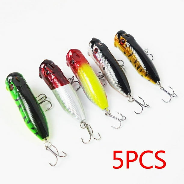 5pcs Fishing Lures Bait Bass Trout Shad Tackle Spinner Sea Fluke