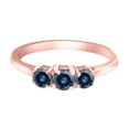 thumbnail image 3 of Aonejewelry 0.50 Ct. Ttw Blue Diamond Three Stone Ring In 10K Rose Gold, 3 of 4