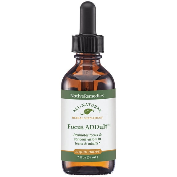 NativeRemedies Focus ADDult - All Natural Herbal Supplement for Mental Clarity, Memory and Concentration in Adults - 59 mL