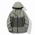 thumbnail image 7 of CFLVAEK Plus Size Rain Jacket for Women Waterproof Color Block Raincoat Lightweight Zip Up Lapel Windbreaker for Outdoor Hiking Army Green L, 7 of 7