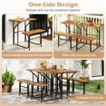 thumbnail image 6 of Unique One Side Acacia Wood Patio Table Bench Set Combineable for Picnic Leisure Black Natural 180 LBS Table 400 LBS Bench Capacity, 6 of 9