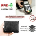 thumbnail image 3 of RFID Blocking Trifold Genuine Leather Wallets for Men, Vintage Short Multi Function Credit Card Holder,Money Clips with 2 ID Windows Give Gifts to Men (Black), 3 of 5