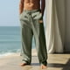 thumbnail image 1 of Ceisia Men's Relaxed Wide-leg Vacation-style Gift Linen Casual Pants Breathable Leather Label Decor Multi-Color, 1 of 8