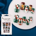 thumbnail image 4 of Riforla 24 Piece Christmas Wearable Snowflake Reindeer Santa False Nail Box Set（3ml） Fake Nails, 4 of 4