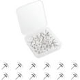 thumbnail image 1 of 50pcs Transparent Push Pins, Small Plastic Clear Thumb Tacks with Stainless Steel Points for Wall Bulletin Board Cork Board, 1 of 5