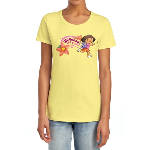 Popfunk Dora The Explorer Vamanos! Let'S Go! Women's T Shirt, Banana, Small