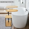 Bamboo Bathtub Tray Table with Adjustable Height, Enhanced Stability