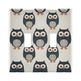 thumbnail image 2 of Dailycode Light Switch Plate Covers 3 Gang Wall Plate Plastics Outlet Covers for Kitchen Home Office Decor Navy Blue Cute Owls, 2 of 8