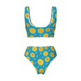 thumbnail image 6 of Rocae Bee Sunflower for Bikini Set for Women Two Piece Sexy High Swimsuits Split Crossover Bikini Large, 6 of 9