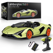 Lamborghini Remote Control Car, 1:12 Scale Lambo Rc Cars 7.4V 900mAh Officially Licensed 12Km/h Fast Toy Car with Led Light 2.4Ghz Model Car for Adults Boys Girls Birthday Ideas Gift - Green