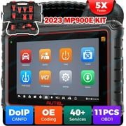 Autel Scanner MaxiPRO MP900E KIT Car Diagnostic Scan Tool Bi-Directional All Systems Scan with 11 Non-OBDII Adapter Kit 40+ Services, CAN-FD DoIP, ECU Coding, FCA SGW