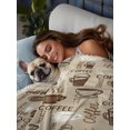 thumbnail image 4 of Full Flat Sheet Only Coffee Cup Cafe Retro Text Seamless Soft Microfiber Cooling Bedding Sheets Abstract Graffiti Style Flat Bed Sheet, 4 of 9