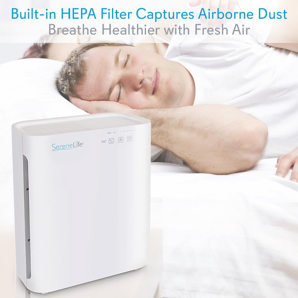 SereneLife PSLAPU35.5 - Desktop Air Purifier - Compact Home & Office Room Air Purifier & Air Sanitizer