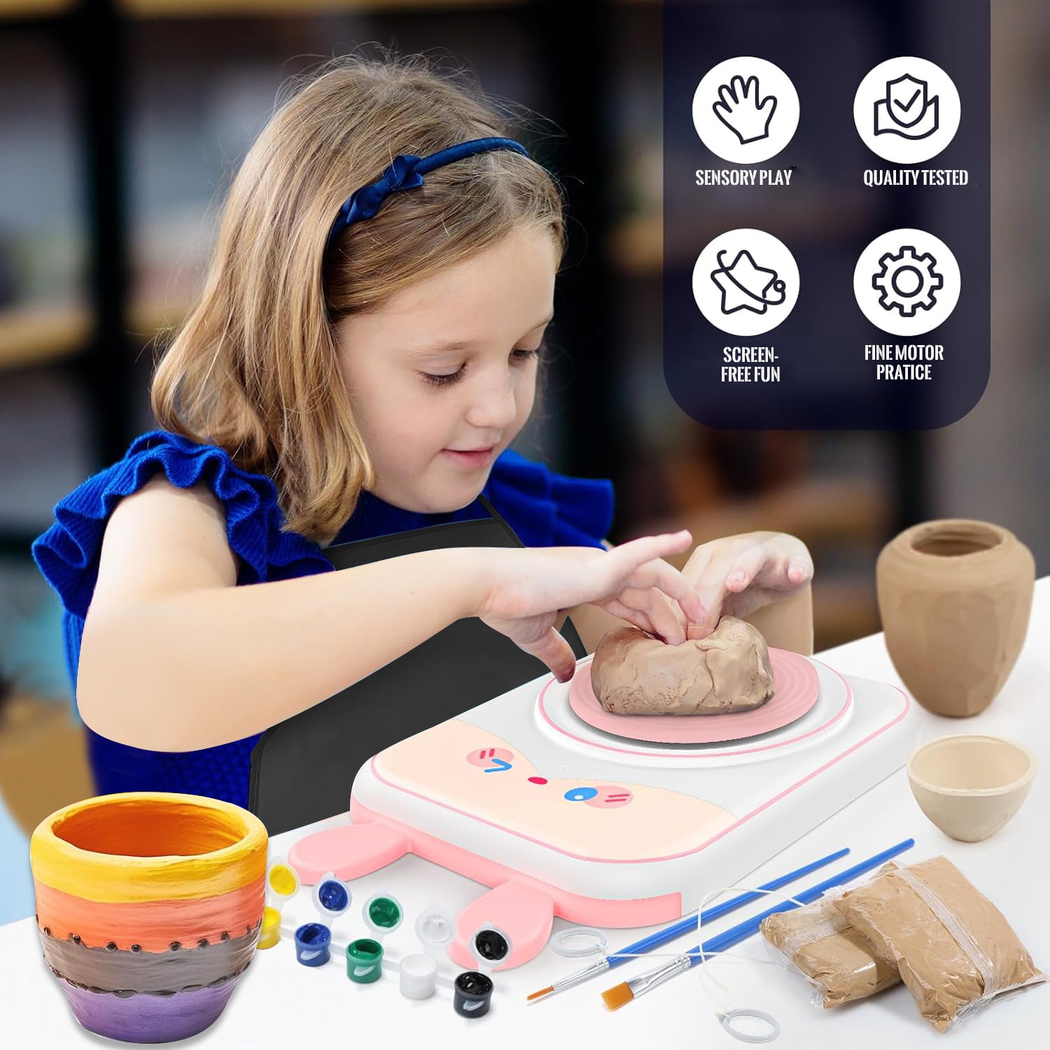 Pottery Wheel for Kids, Toys for Girls 8 to 11 Years, Art Kits for Kids 8-12, Girls Boys Birthday Gifts