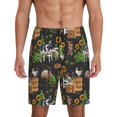 thumbnail image 1 of Balery Farm Animals 2 Pantalones cortos de pijama de punto de algodón para hombre con cinturilla y bolsillos-3X-Large, 1 of 6