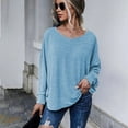 thumbnail image 2 of Annhoo Long Sleeve Shirts for Women Plus Size Casual Solid V Neck Tops Fall Loose Going out Blouse Tees, 2 of 6