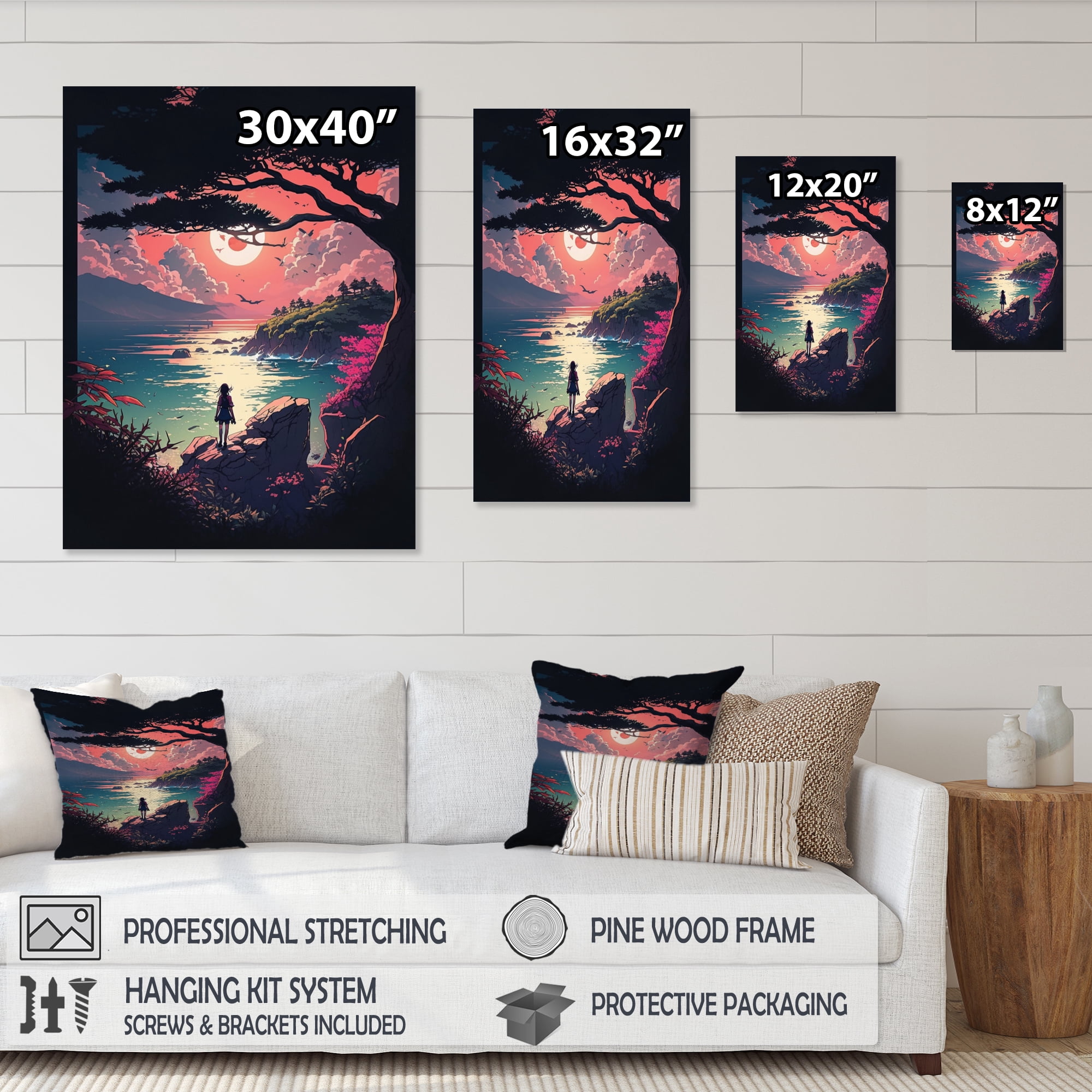 Designart Road To The Sunset VI Canvas Wall Art