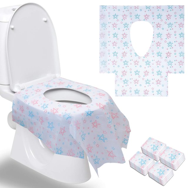 Cubierta de asiento de inodoro desechable de 20 piezas, inodoro de papel desechable, resistente al agua para niños, adultos, mujeres embarazadas, orinal de entrenamiento público oso de fresa Hogar