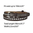 thumbnail image 3 of Cinturón de cuero PU con ojal para mujer, hebilla de pasador de metal, cinturones de cintura ajustados de talla grande Café Ajuste la cintura hasta 104cm/41, 3 of 4