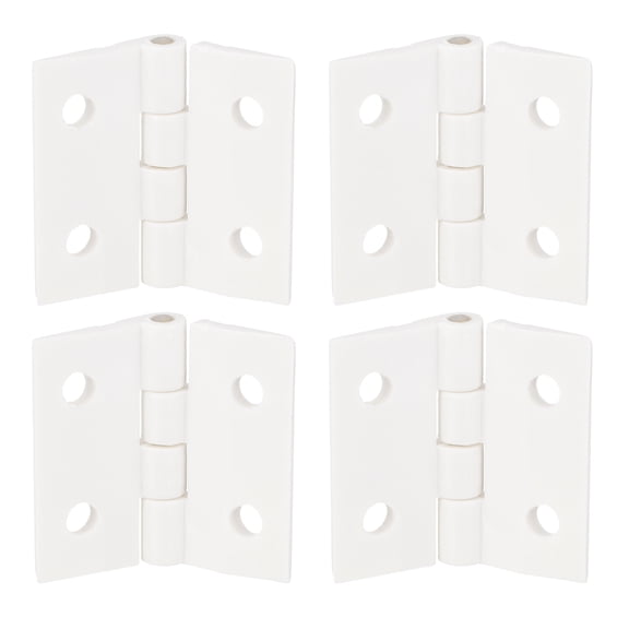 Uxcell 4Pack 30x34mm Acrylic Hinges Hardware Folding Hinge with Mounting Hole White
