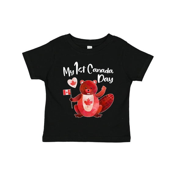 Inktastic My 1st Canada Day with Red and White Maple Leaves Boys or Girls Toddler T-Shirt