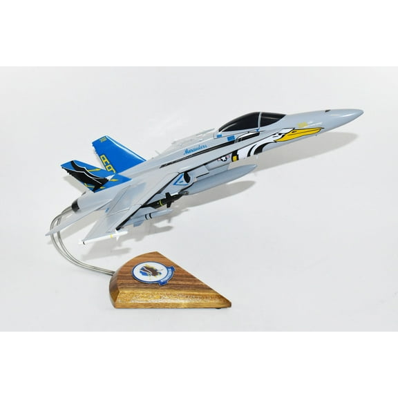 VFA-82 Marauders USS Enterprise (2004) F/A-18C Model, Navy, 1/37th (18") Scale, Mahogany