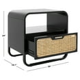 thumbnail image 3 of SAFAVIEH Yates Contemporary 1 Drawer Nightstand,Black/Natural Rattan, 3 of 14
