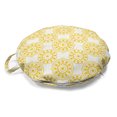 thumbnail image 1 of Abstract Round Floor Cushion with Handle, Round Circular Formations with Dots and Streaks Drawn by Hand in Monotone, Pillow for Living Room & Dorms, 18" Round, Earth Yellow White, by Ambesonne, 1 of 4
