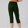 thumbnail image 7 of Women's Casual Plus Size Capri Pants - Elastic Waist Pull On Stretchy Summer Knee Length Leggings, 7 of 7