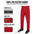 thumbnail image 4 of Exxact Sports Proline Full Length Baseball Pants Adult with Stripes, Relaxed Fit Open Bottom Men Baseball Pants (Red/Navy, White,A5XL), 4 of 7