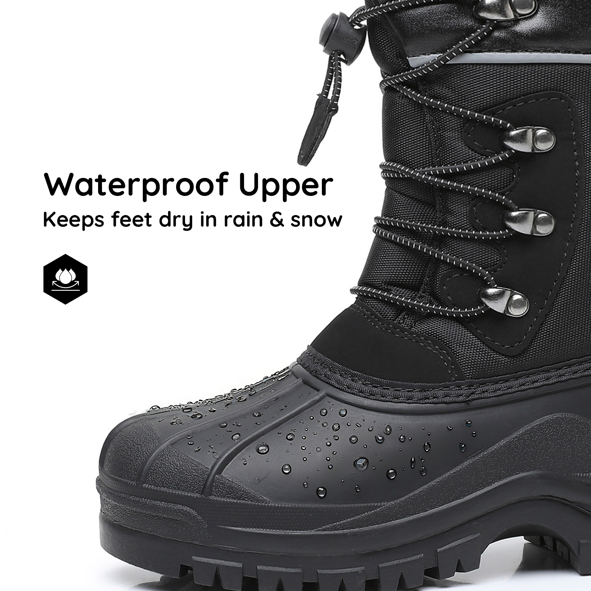 Apakowa Kids' Waterproof Insulated Snow Boots photo 3
