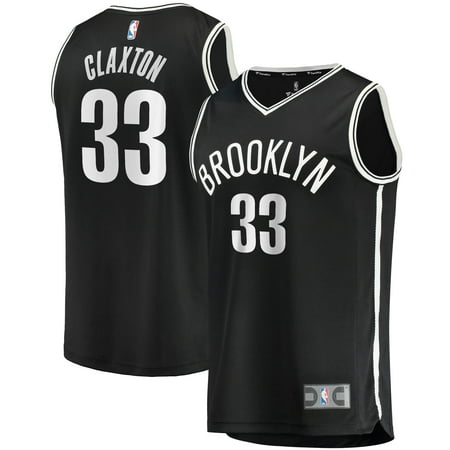 Men's Fanatics Branded Nicolas Claxton Black Brooklyn Nets 2020/21 Fast Break Replica Jersey - Icon Edition