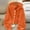 Orange, variant on Women Cropped Knit Cardigan Button Down Hooded Jacket with Drawstring Ribbed Hem Casual Relaxed Fit Fall Spring Fashion Long Sleeve Sweater Coat Cute Outerwear