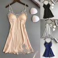 thumbnail image 1 of Lencería sexy para mujer Vestido de bata de encaje de seda Babydoll Camisón Camisón Ropa de dormir, 1 of 4