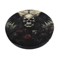 thumbnail image 1 of Balery Vintage Winged Rose Skull Fundas de asiento para taburete de bar redondo de tela de terciopelo ajustables que protegen de arañazos y manchas para sillas de 14 a 17 pulgadas.-12 inch, 1 of 7