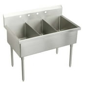 Elkay Wnsf83722 Weldbilt Stainless Steel 75" Floor Mount Triple Bowl Food Service Scullery