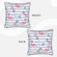 thumbnail image 3 of Bingfone Flamingo and Pineapple Linen Throw Pillow Covers Cushion Case Pocket Button Vintage Farmhouse Pillowcase for Sofa Couch Bed 20"x20", 3 of 9
