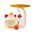 thumbnail image 1 of Divertida bandeja de estatua de gato, bandeja para llaves de estatua de gato, figura de animales, escultura de gato con bandeja de almacenamiento,, 1 of 9