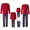 Red, variant on Family Matching Christmas Pajamas Set Solid Color Long Sleeve Tops Plaid Pants for Adult Kids Baby Dog Sleepwear