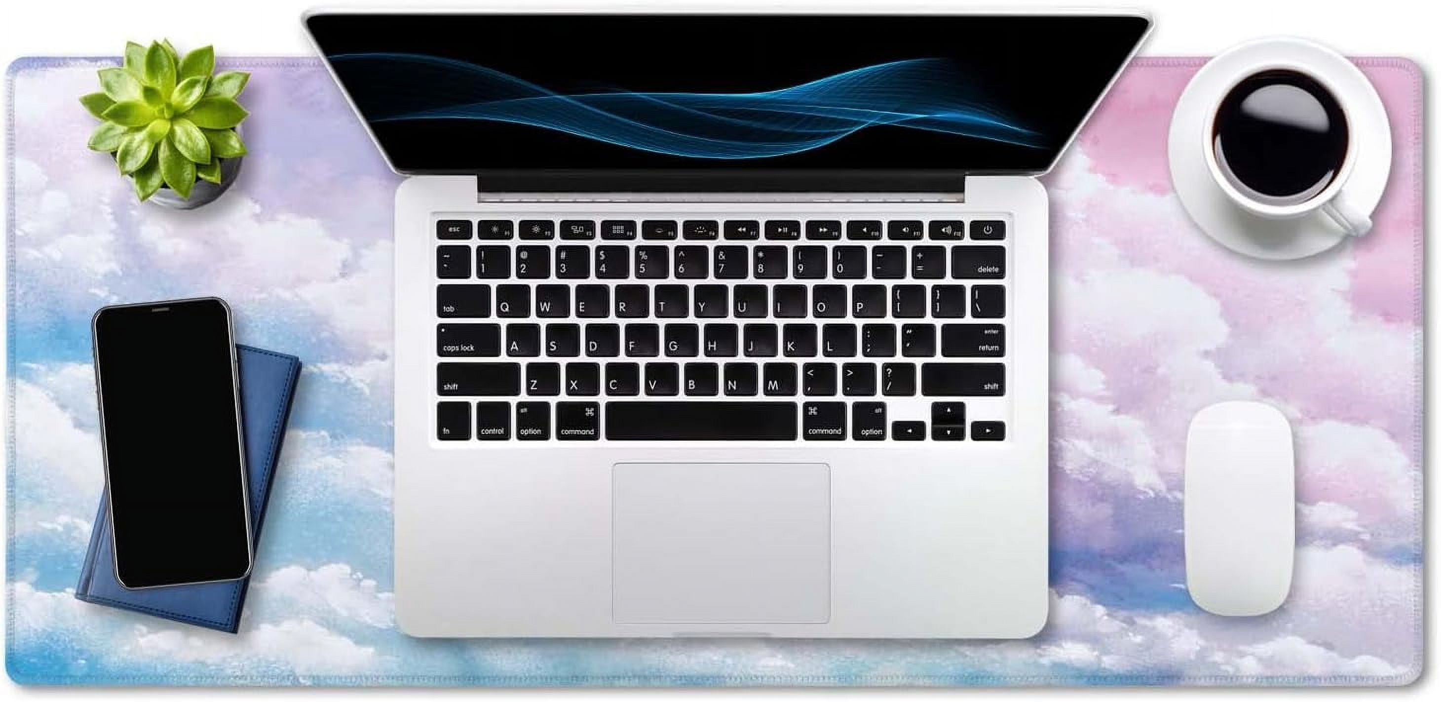Cute Watercolor Pastel Sky Desk Mat, Cute Cloud Desk Mat, Cute Pink Sky Desk Pad, Sky Desk Mat, Desk Mat Cute, Extended Desk Mat, XXL Gaming Mouse Pad, Extended Mouse Pad, 35.5x15.7inch