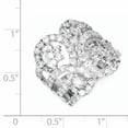 thumbnail image 2 of 925 Sterling Silver Flower Cubic Zirconia Cz Ring Leaf, 2 of 6