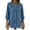 Blue, variant on Women's Ruffled V Neck Top 3/4 Sleeve Denim Look Blouse Casual Button Front Shirt with Hidden Button Placket Beige XXXL(XXXL)