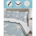 thumbnail image 4 of Quilts Twin-XL Size Bedding Set, Blue Starfish Coastal Lightweight Quilted Comforter, Nautical Summer Ocean Abstract Art Reversible Bedspread Coverlet with Pillow Covers for All Season, 68" x 98", 4 of 7