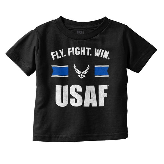 US Air Force Fly Fight Win USAF Toddler Boy Girl T Shirt Infant Toddler Brisco Brands 6M