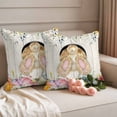 thumbnail image 2 of Easter Pillow Covers 2 Pack Yelow Rabbit Tail Colorful Easter Eggs Yellow Floral Leaves Wood Grain Pillowcase Waterproof Outdoor Throw Pillow Cover for Patio Garden Square Cushion 18”x18”, 2 of 9