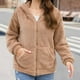 thumbnail image 1 of Chaquetas y abrigos casuales de manga larga con capucha para mujer, con capucha, de un solo pecho, de manga larga, de color liso, de felpa de doble cara, chaqueta casual de manga larga con capucha, su, 1 of 6